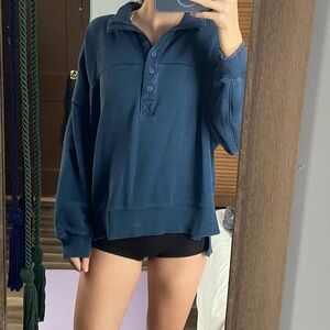 American Eagle Blue Button-Up Sweater